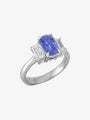 Sapphire and ASHOKA Diamond 3-Stone Ring