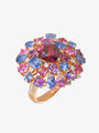 Rhodolite, Diamond and Multi-coloured Gemstone Ring