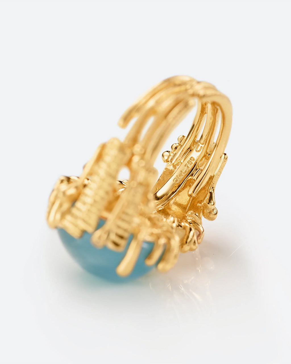 Ole Lynggaard 'BoHo' Ring with Aquamarine, Opal and Diamonds