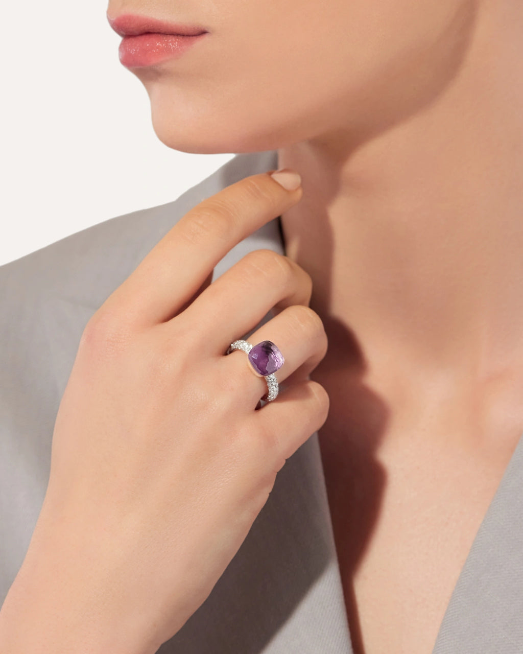 Pomellato Nudo Collection Amethyst & Diamond Ring