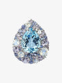 Isabelle Langlois Blue Topaz, Multi Stone and Diamond Pendant