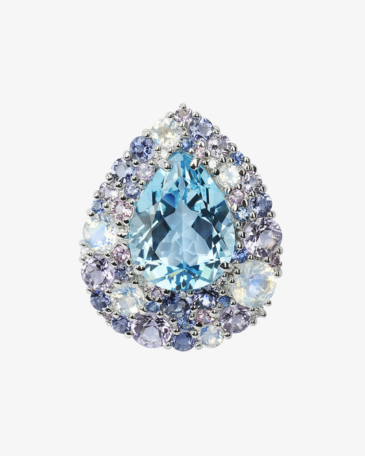 Isabelle Langlois Blue Topaz, Multi Stone and Diamond Pendant