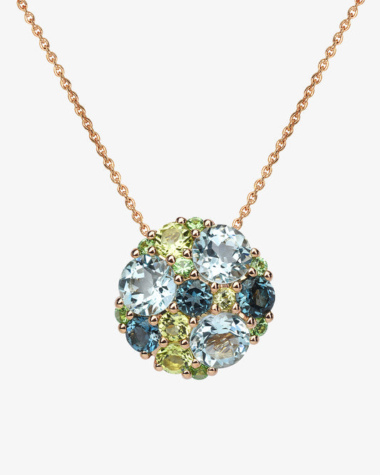 Isabelle Langlois Blue Topaz and Multi Stone Pendant