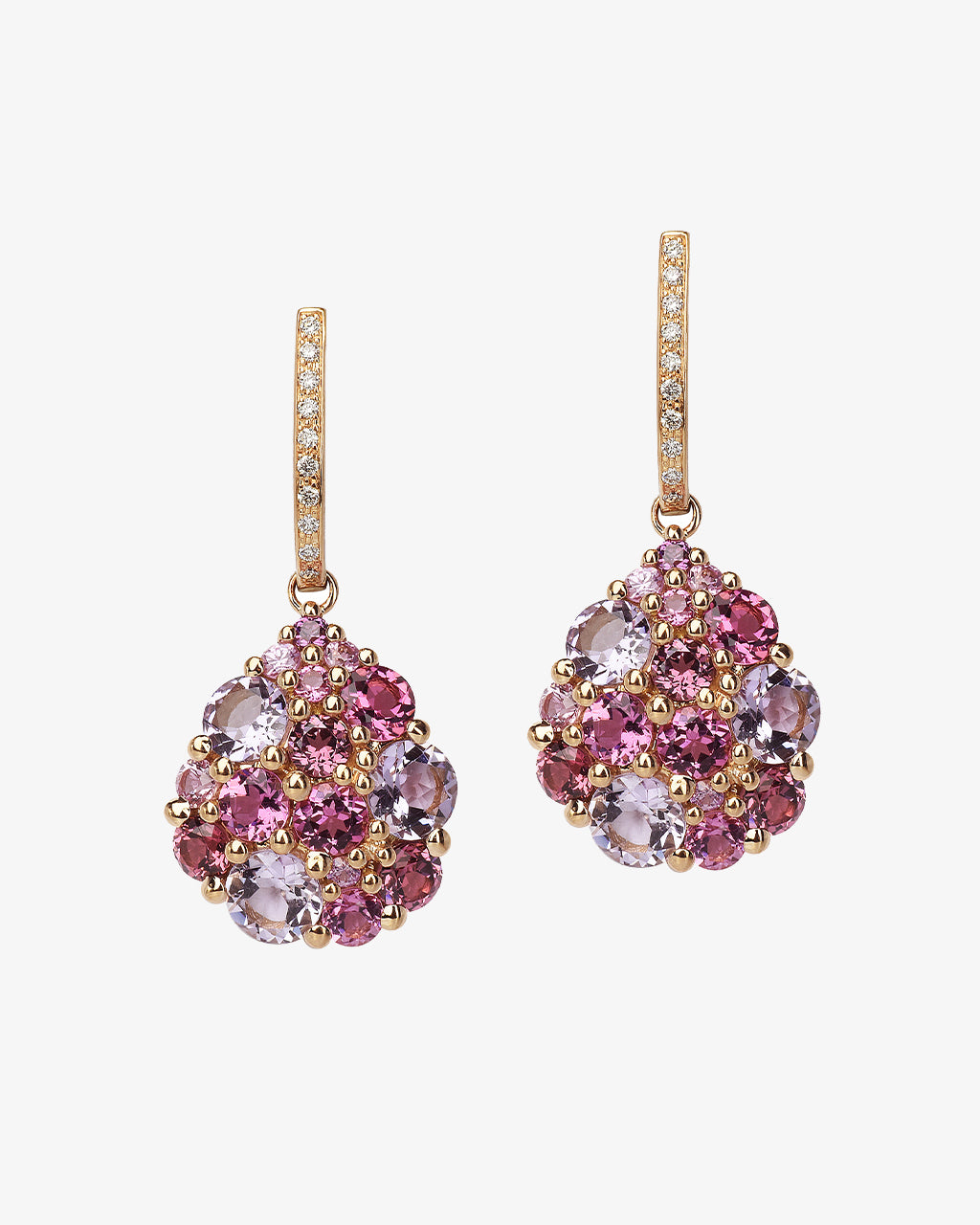 Isabelle Langlois Multi Stone and Diamond Drop Earrings