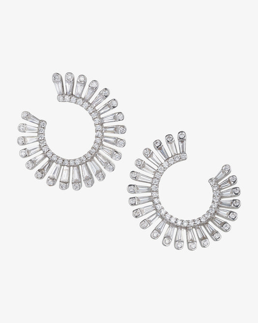Diamond Fan Earrings
