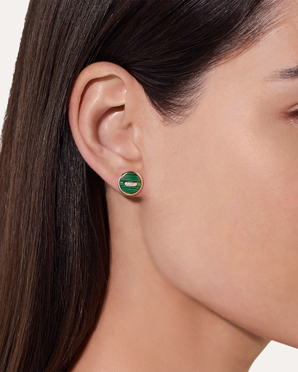 Pomellato Pom Pom Dot Stud Earrings with Malachite and Diamonds