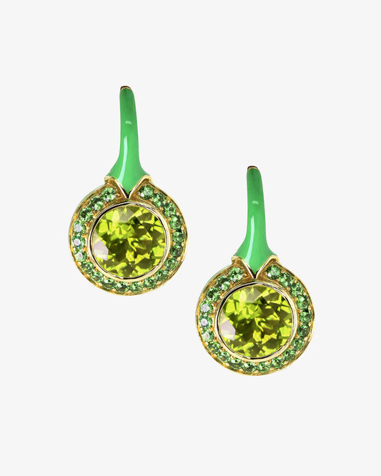 Tsavorite and Peridot Earrings