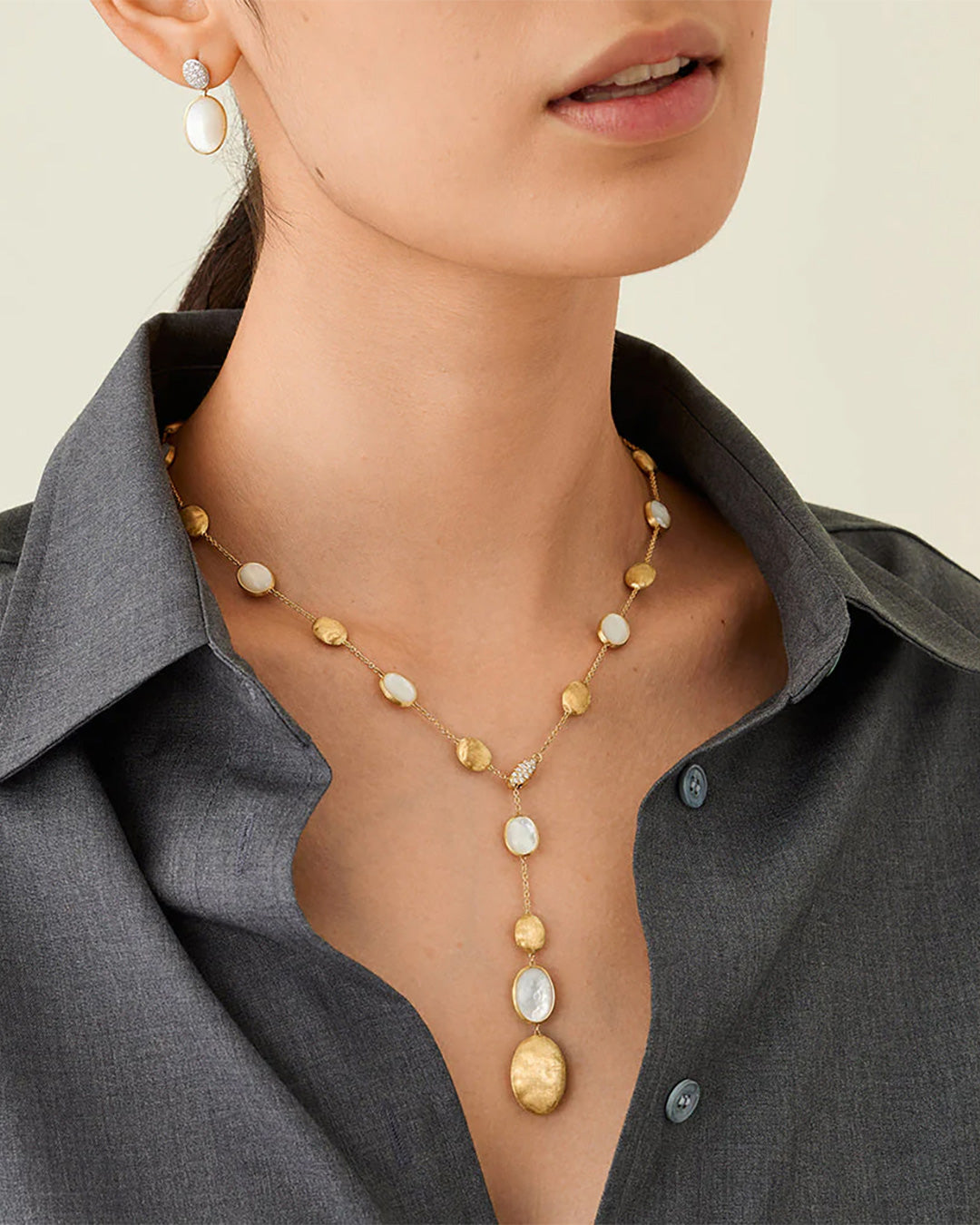 Marco Bicego Siviglia Collection Diamond and Mother of Pearl Necklace