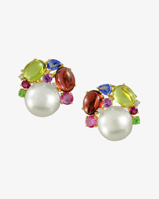 Pearl and Multi-Stone Earrings