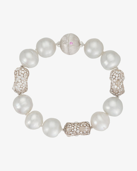 Australian South Sea Pearl with White Peanuts Bracelet