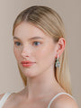 Diamond, Tsavorite, Sapphire and Blue Topaz Earrings