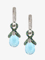 Diamond, Tsavorite, Sapphire and Blue Topaz Earrings