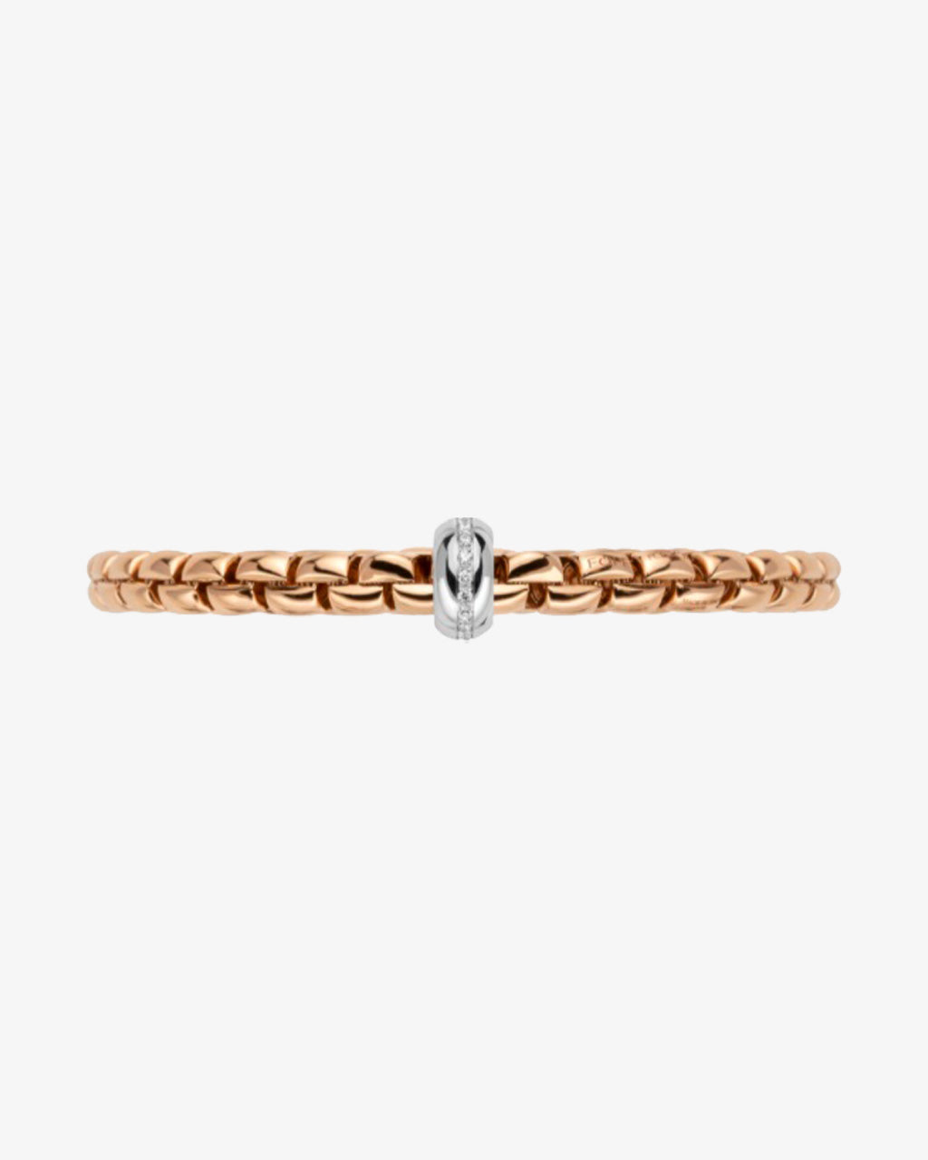 Fope 'Eka' Flex'it Bracelet with Diamonds in Rose Gold