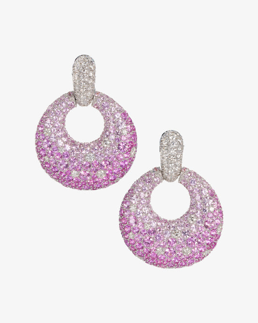 Pink Sapphire & Diamond Earrings