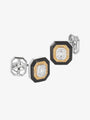 MW ‘Slick’ - Diamond, White And Yellow Gold And Black Enamel Cufflinks