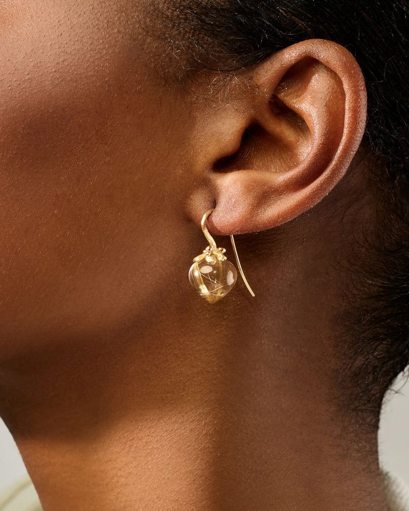 Ole Lynggaard Dew Drops Rutile Quartz Earrings Large