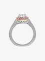 Pink Diamond Halo 1.01ct Cushion Cut Diamond Ring