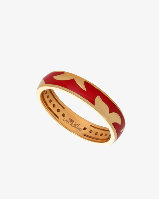 Leo Wittwer Red Enamel Ring
