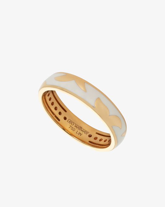 Leo Wittwer White Enamel Ring