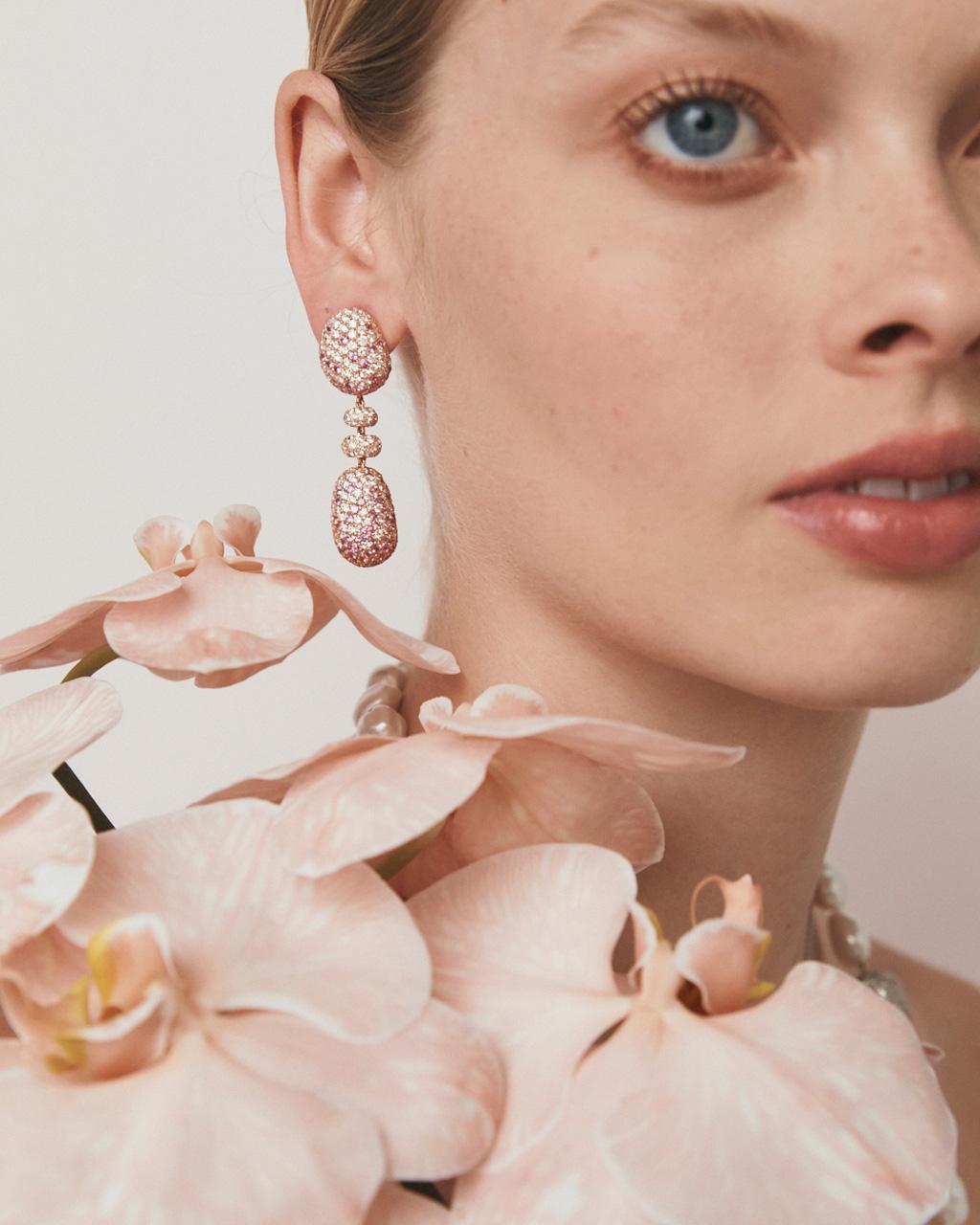 Pink Sapphire & Diamond 'Bliss' Earrings