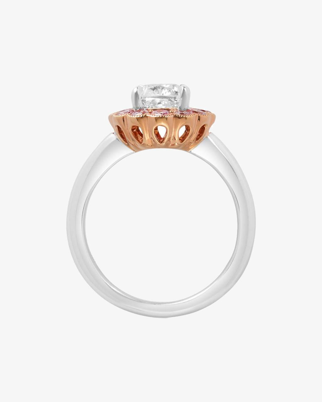 Pink and White Diamond 1.53ct Engagement Ring