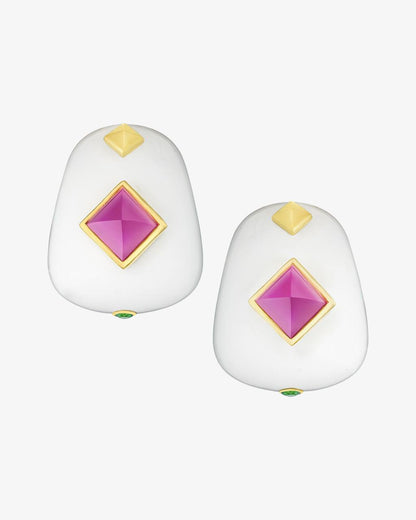 Weekend Collection Agate Pyramid Earrings
