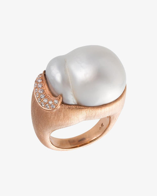 South Sea Pearl and Diamond Ring