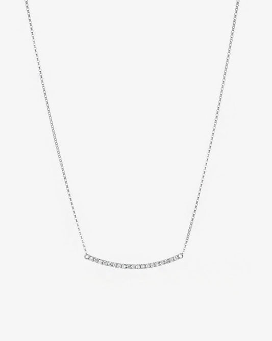 Diamond Curved Bar Necklace