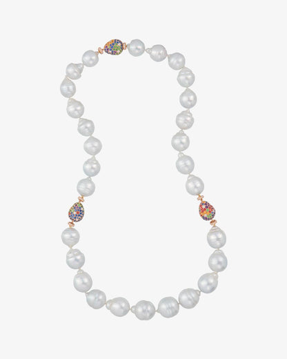 South Sea Pearl and Multi-Stone Pebble Necklet
