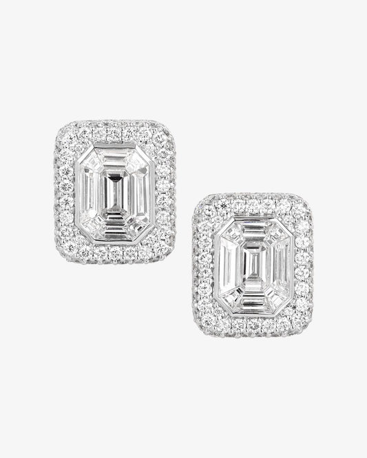 Invisible Diamond Cluster Earrings