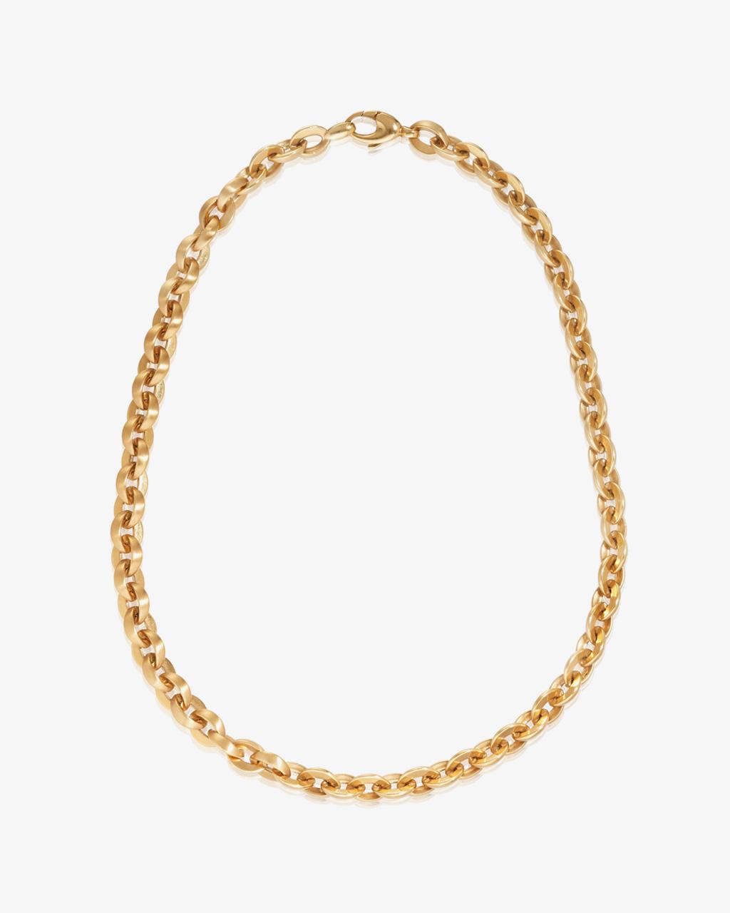 Gold Oval Trace Link Necklace
