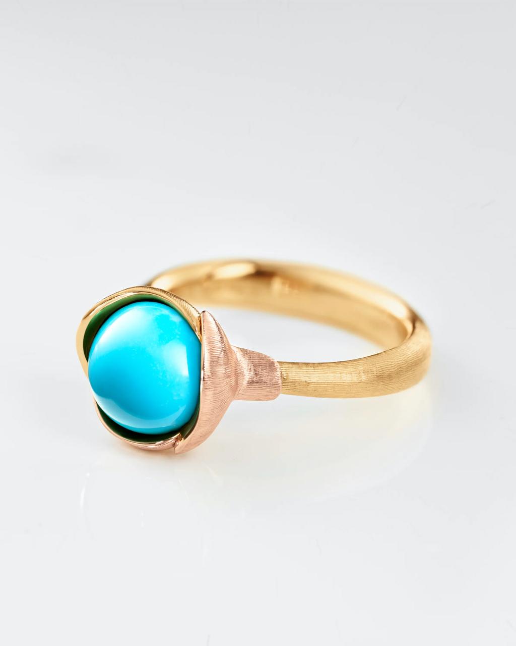 Ole Lynggaard 'Lotus' Turquoise Ring - Size 1