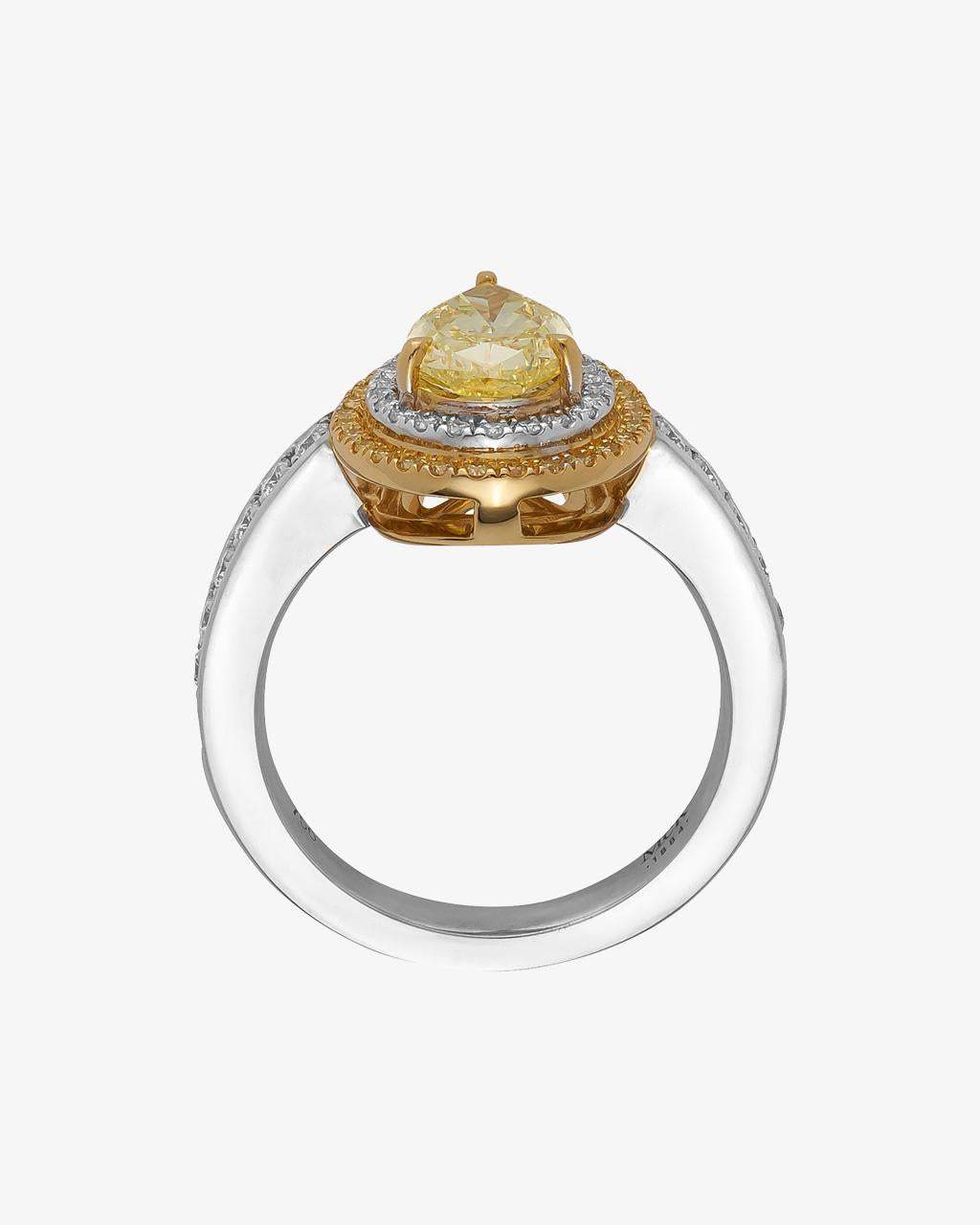 Pear Cut Fancy Yellow Diamond Ring