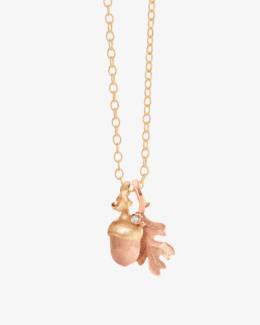 Rose gold deals leaf necklace