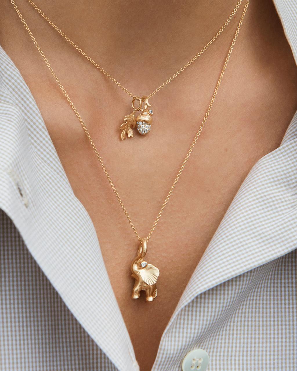 Rose gold deals elephant necklace