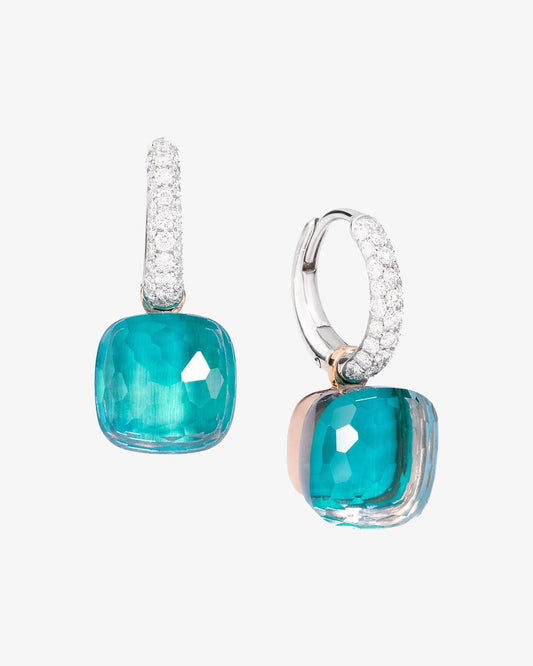 Pomellato Nudo Earrings with Sky Blue Topaz & Diamonds