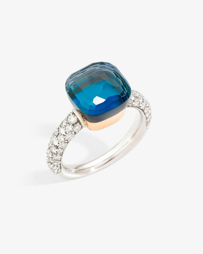 Pomellato Nudo Collection London Blue Topaz & Diamond Ring