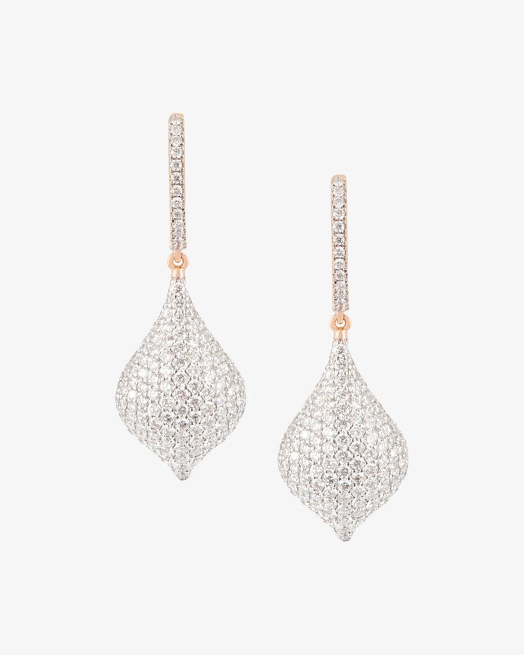 Long Pear Pavé Diamond Earrings