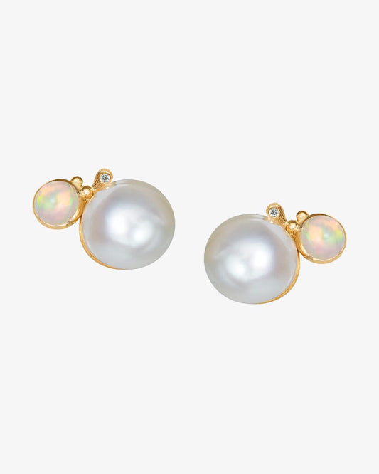 Ole Lynggaard 'BoHo' Opal, Pearl & Diamond Earrings