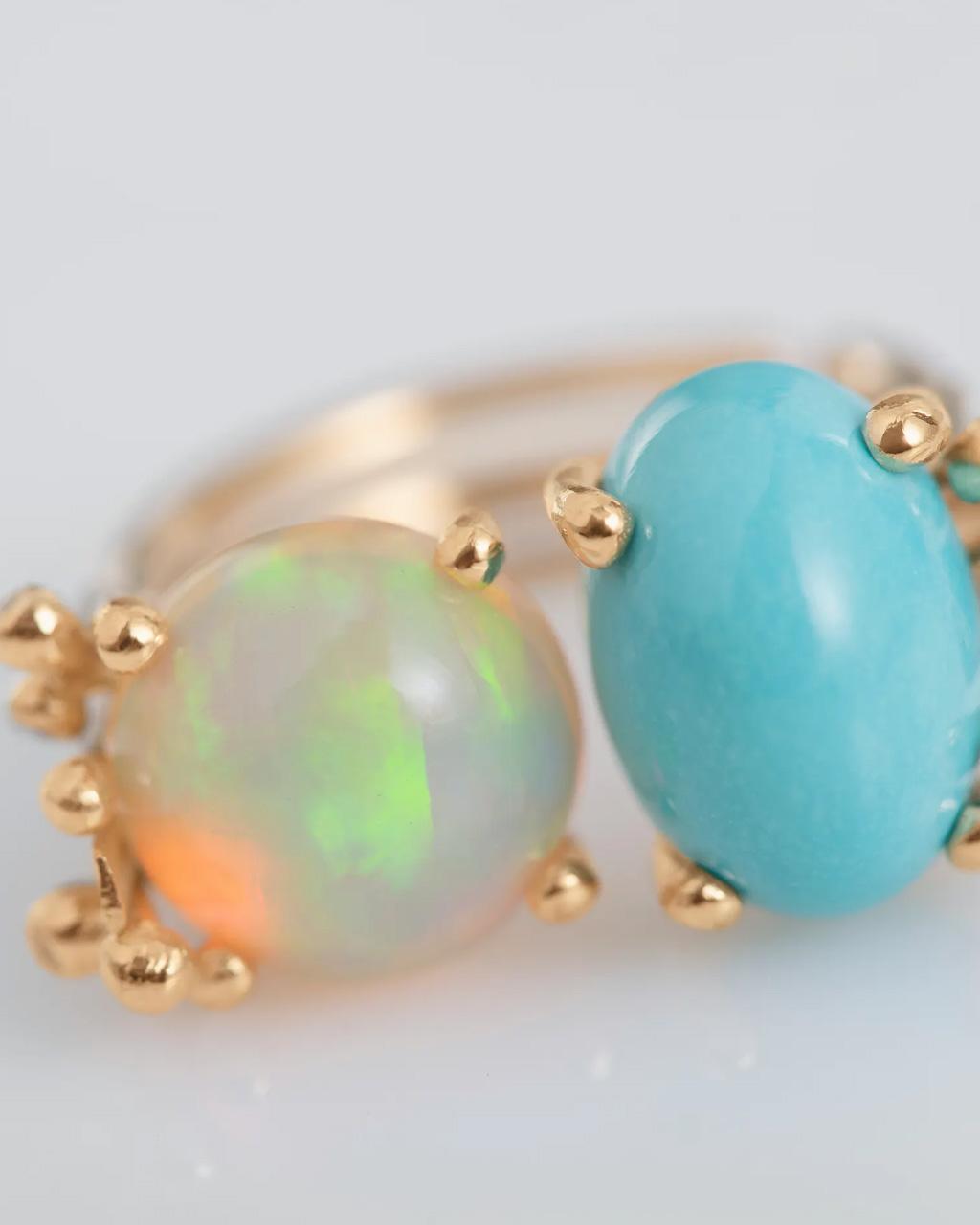 Ole Lynggaard 'BoHo' Ring with Turquoise, Opal, and Diamonds