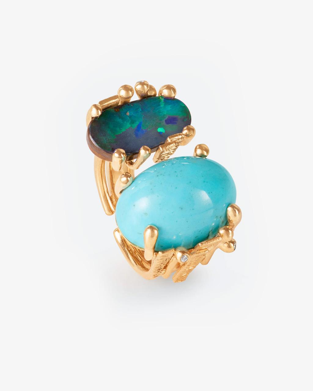 Ole Lynggaard 'BoHo' Ring with Turquoise, Opal and Diamonds