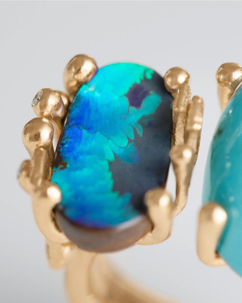 Ole Lynggaard 'BoHo' Ring with Turquoise, Opal and Diamonds