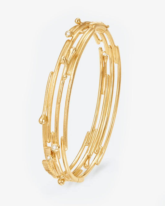 Ole Lynggaard 'BoHo' Bangle in Gold with Diamonds