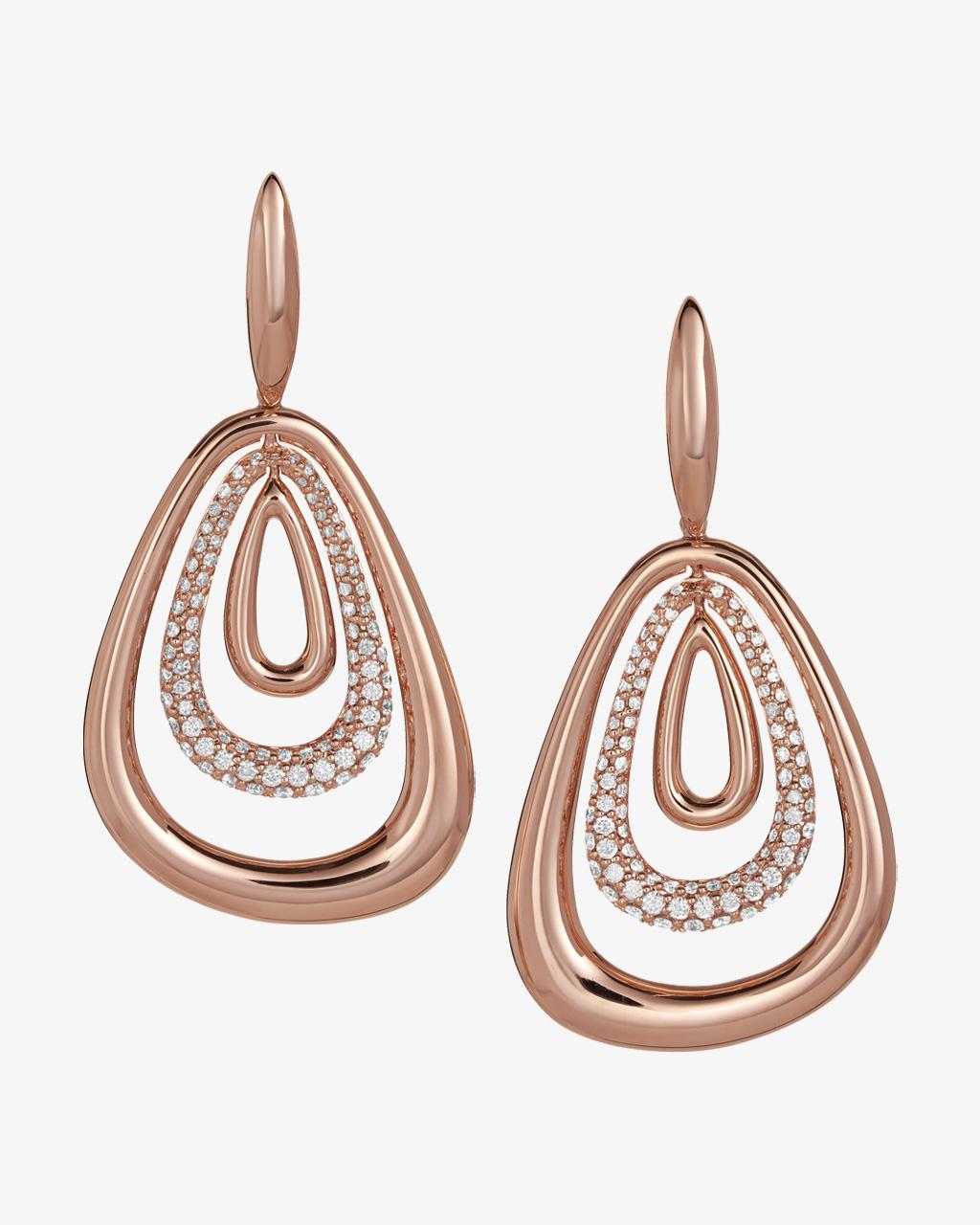 Triple Fancy Hoop Diamond Huggie Earrings