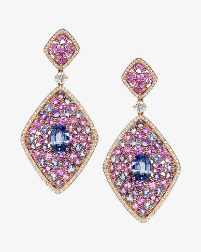 Tanzanite, Amethyst and Sapphire Drop Earrings