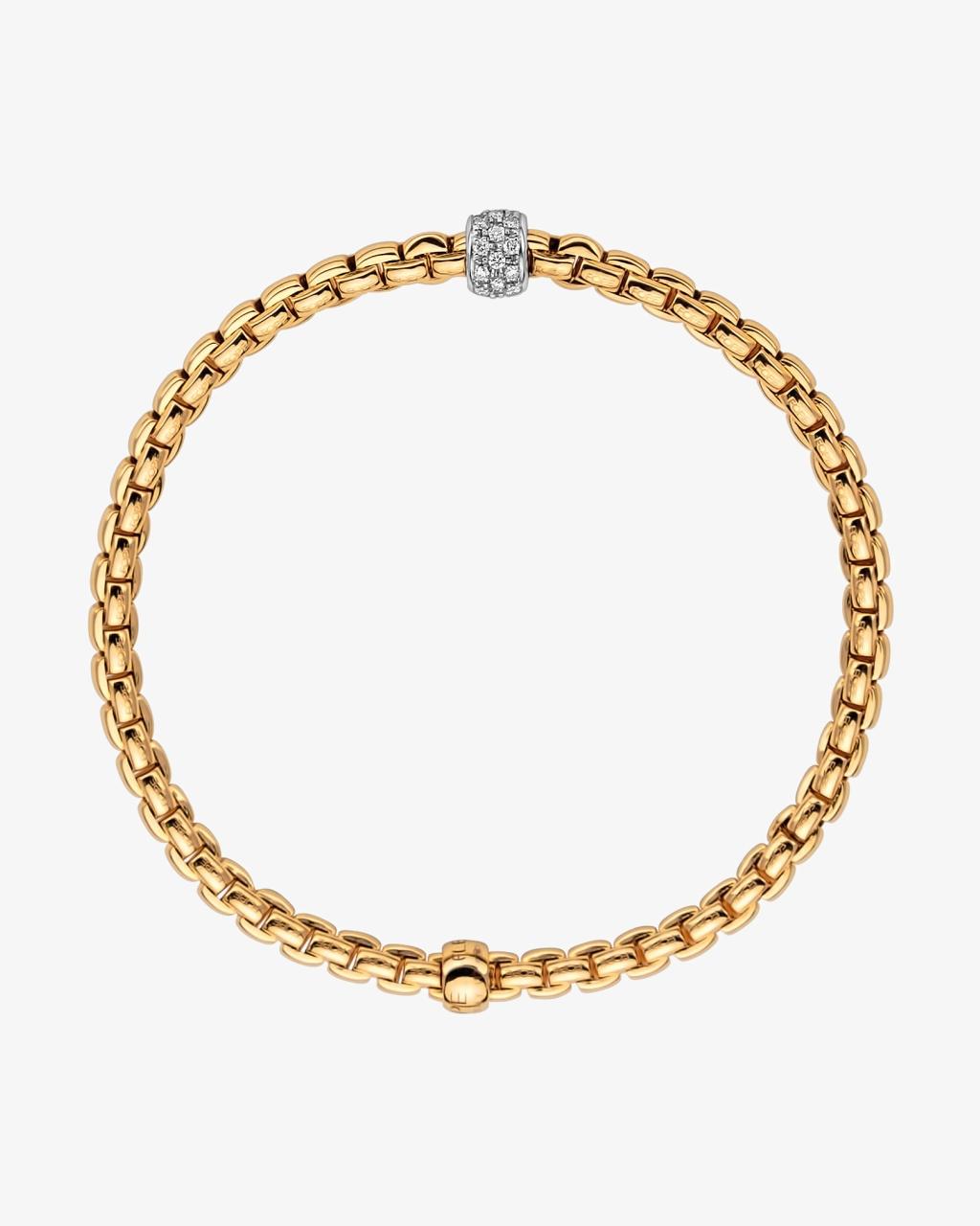 Fope 'Eka Tiny' Collection Flex'it Bracelet with Diamond Pave Rondelle