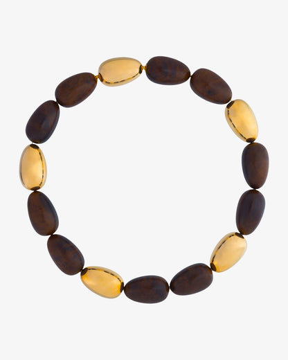 Wooden and Gold Bead Necklet