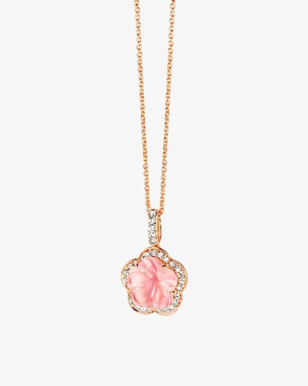 Hulchi Belluni 'Fiori' Collection Rose Quartz & Diamond Flower Pendant