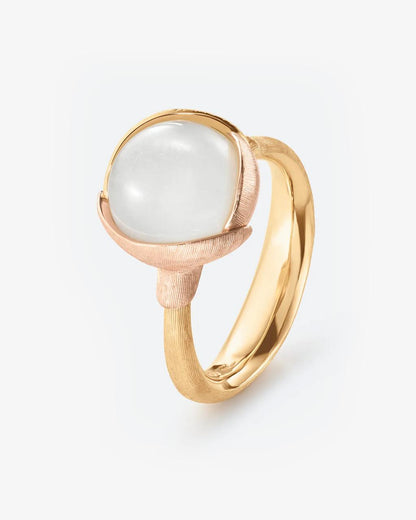 Ole Lynggaard 'Lotus' White Moonstone Ring - Size 2