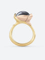 Ole Lynggaard 'Lotus' Grey Moonstone & Diamond Ring - Size 3